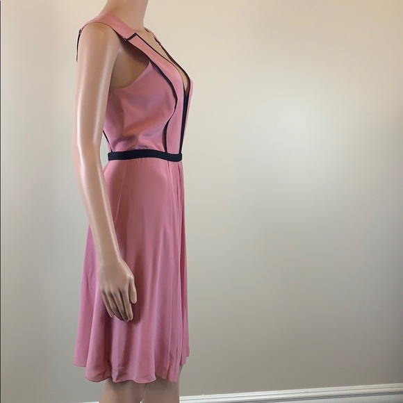 Victoria Beckham contrast trim pleated dress Sz4 - Picture 5 of 7